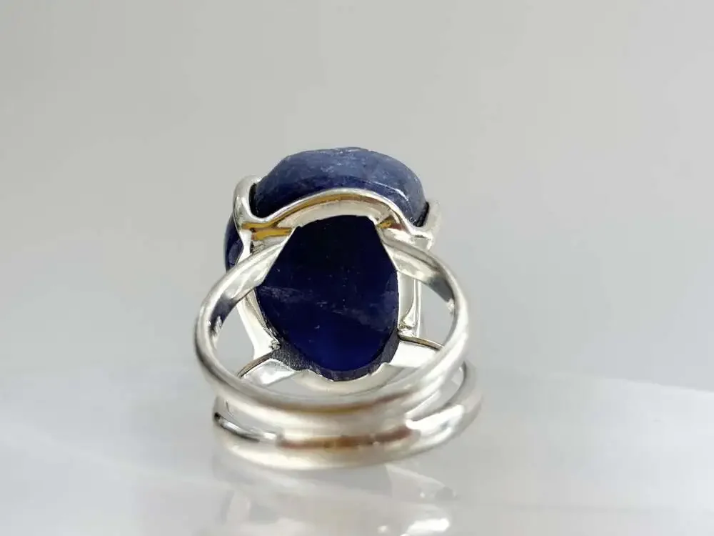 ARYA Rough Tanzanite Solitaire Gemstone Sterling Silver Claw Prong Set 925 Vinta